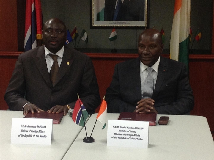 Diplomatie : la Gambie et la Côte d`Ivoire signent un Accord cadre de coopération à New York